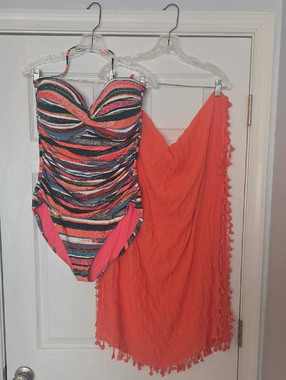 Ann Cole Print Swimsuit with Sarong
